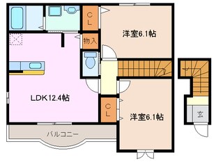 南日永駅 徒歩9分 2階の物件間取画像